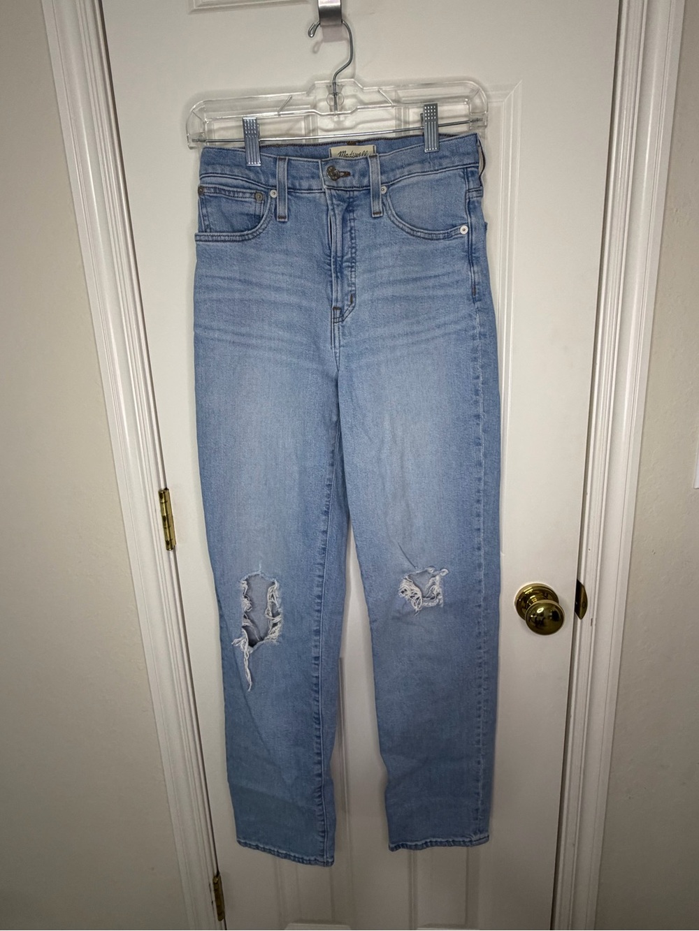 Madewell Perfect Vintage Straight Distressed Jeans size 25 Tall